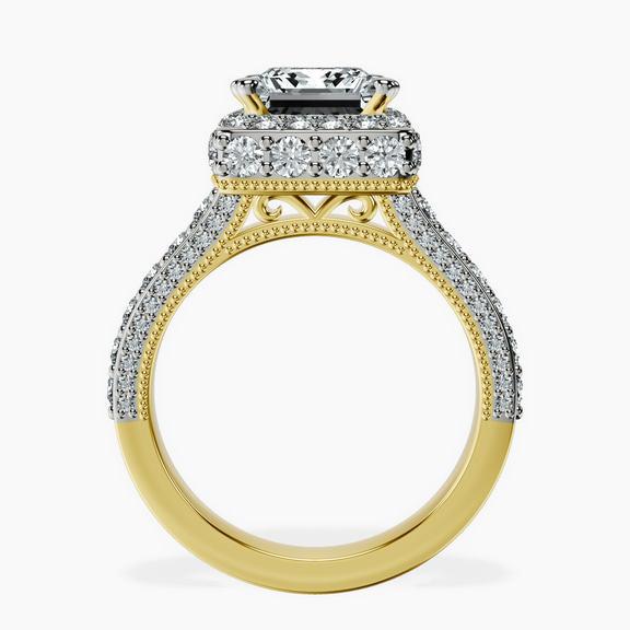 9ct Yellow Gold Luxoré Vintage Allure Lab Diamond Ring side right image one
