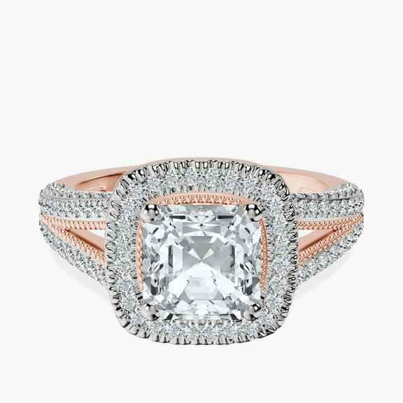 18ct Rose Gold Opulenté Antique Halo Lab Diamond Ring front image
