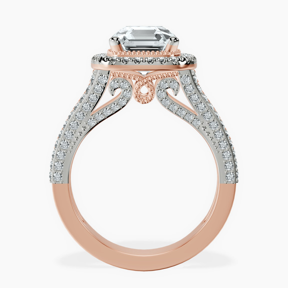 18ct Rose Gold Opulenté Antique Halo Lab Diamond Ring side right image one