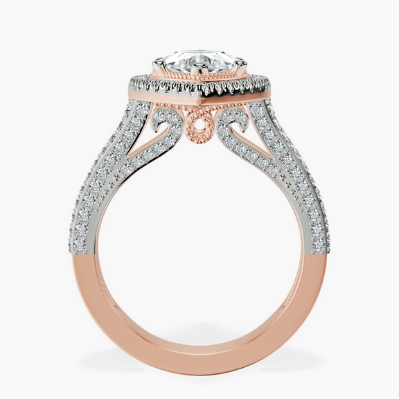 18kt Rose Gold Opulenté Antique Halo Lab Diamond Ring side right image one
