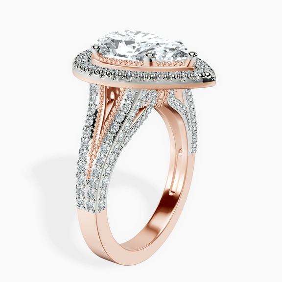 10kt Rose Gold Opulenté Antique Halo Lab Diamond Ring standing product image one