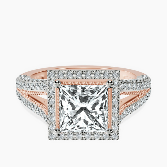 18kt Rose Gold Opulenté Antique Halo Lab Diamond Ring front image