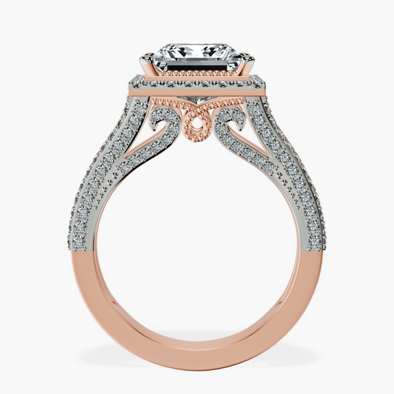 18kt Rose Gold Opulenté Antique Halo Lab Diamond Ring side right image one
