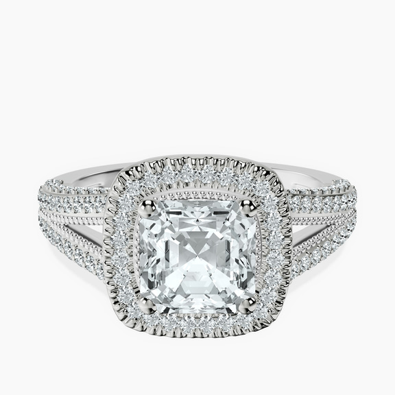 Platinum Opulenté Antique Halo Lab Diamond Ring front image