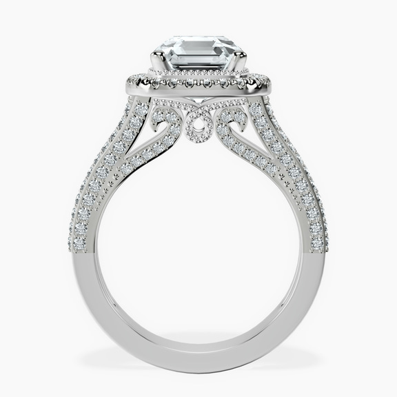Platinum Opulenté Antique Halo Lab Diamond Ring side right image one