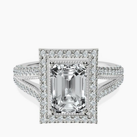 14kt White Gold Opulenté Antique Halo Lab Diamond Ring front image