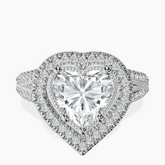 Platinum Opulenté Antique Halo Lab Diamond Ring front image