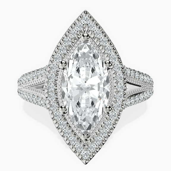 14kt White Gold Opulenté Antique Halo Lab Diamond Ring front image