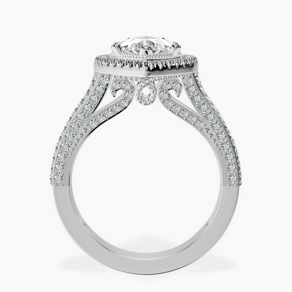 14kt White Gold Opulenté Antique Halo Lab Diamond Ring side right image one