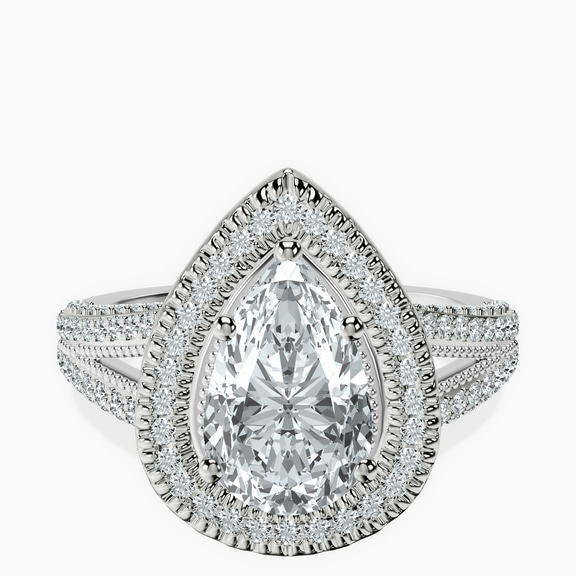 Platinum Opulenté Antique Halo Lab Diamond Ring front image