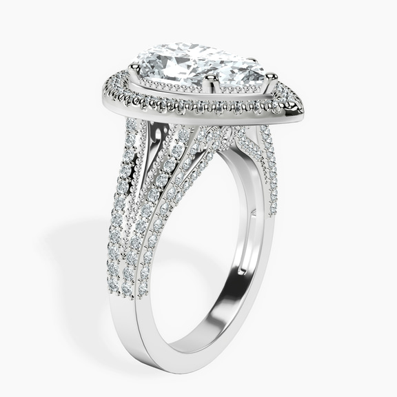 Platinum Opulenté Antique Halo Lab Diamond Ring standing product image one