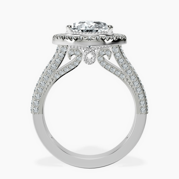 Platinum Opulenté Antique Halo Lab Diamond Ring side right image one