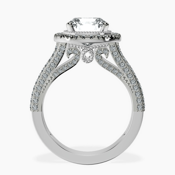 Platinum Opulenté Antique Halo Lab Diamond Ring side right image one