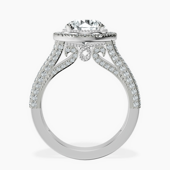 10kt White Gold Opulenté Antique Halo Lab Diamond Ring side right image one