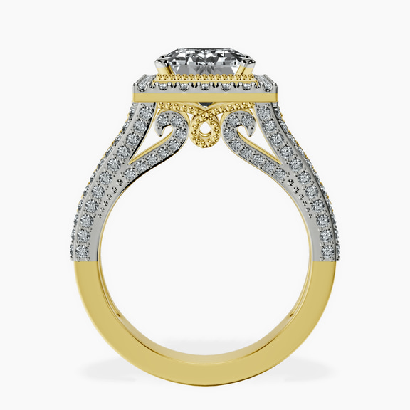 18ct Yellow Gold Opulenté Antique Halo Lab Diamond Ring side right image one