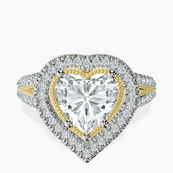 18ct Yellow Gold Opulenté Antique Halo Lab Diamond Ring front image
