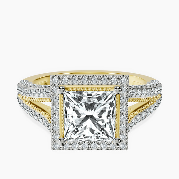 18kt Yellow Gold Opulenté Antique Halo Lab Diamond Ring front image