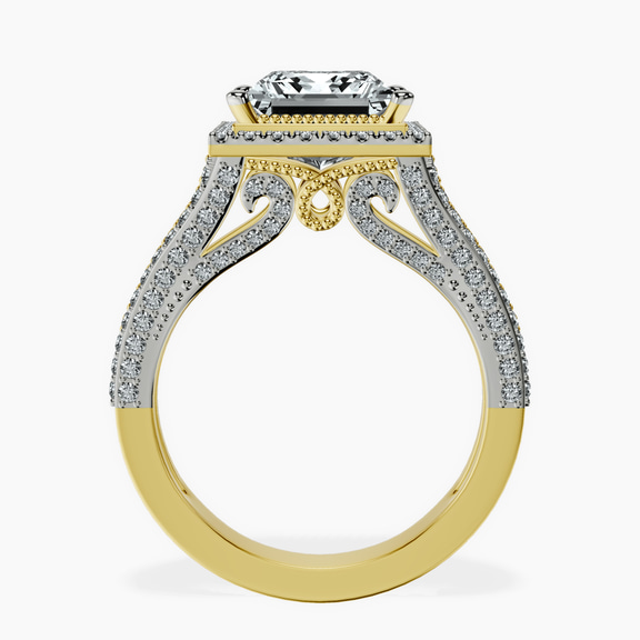 18kt Yellow Gold Opulenté Antique Halo Lab Diamond Ring side right image one