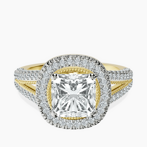 18kt Yellow Gold Opulenté Antique Halo Lab Diamond Ring front image