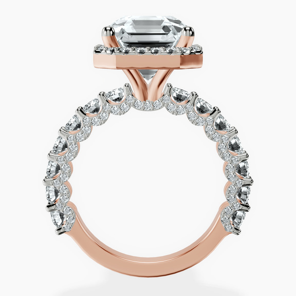 14kt Rose Gold Enchanté Side Stones Halo Lab Diamond Ring side right image one