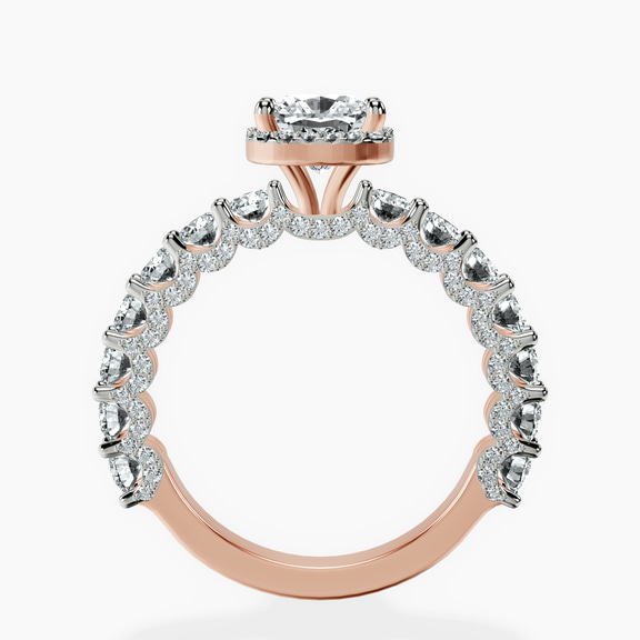 14kt Rose Gold Enchanté Side Stones Halo Lab Diamond Ring side right image one