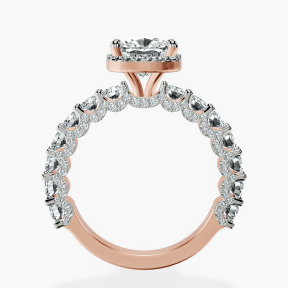 18kt Rose Gold Enchanté Side Stones Halo Lab Diamond Ring side right image one