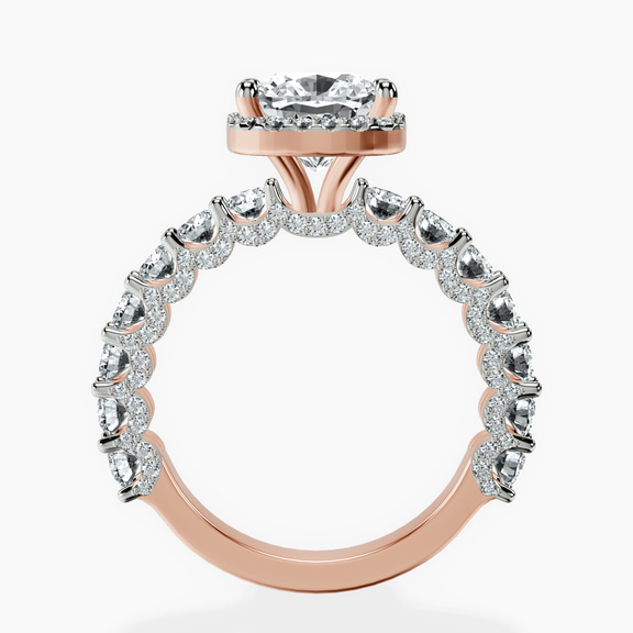 10kt Rose Gold Enchanté Side Stones Halo Lab Diamond Ring side right image one