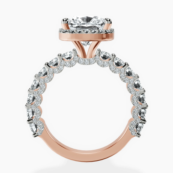 10kt Rose Gold Enchanté Side Stones Halo Lab Diamond Ring side right image one