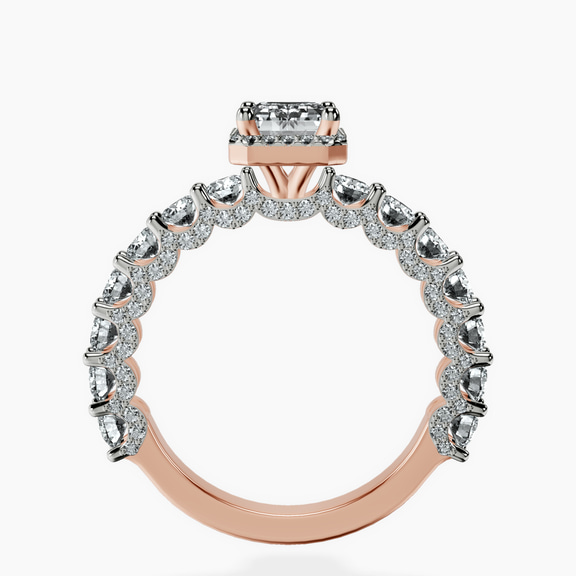 10kt Rose Gold Enchanté Side Stones Halo Lab Diamond Ring side right image one