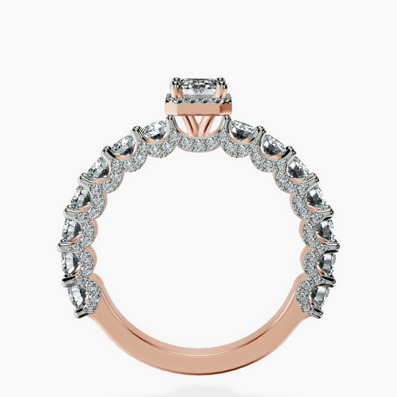 18kt Rose Gold Enchanté Side Stones Halo Lab Diamond Ring side right image one