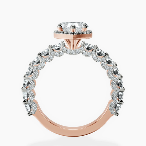 18kt Rose Gold Enchanté Side Stones Halo Lab Diamond Ring side right image one