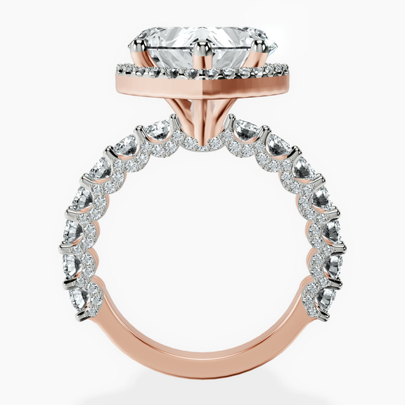18kt Rose Gold Enchanté Side Stones Halo Lab Diamond Ring side right image one