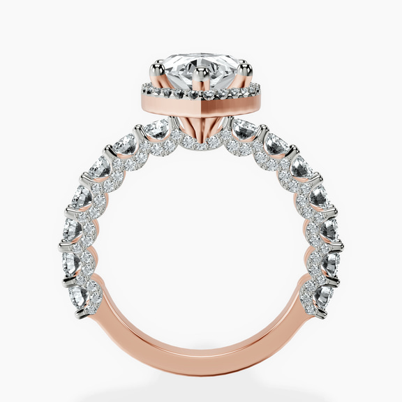 10kt Rose Gold Enchanté Side Stones Halo Lab Diamond Ring side right image one