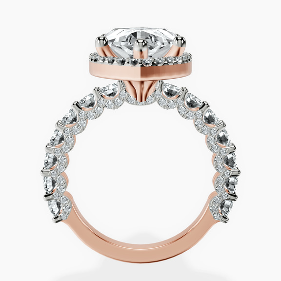 18kt Rose Gold Enchanté Side Stones Halo Lab Diamond Ring side right image one