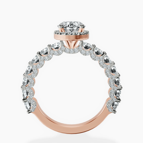 14kt Rose Gold Enchanté Side Stones Halo Lab Diamond Ring side right image one