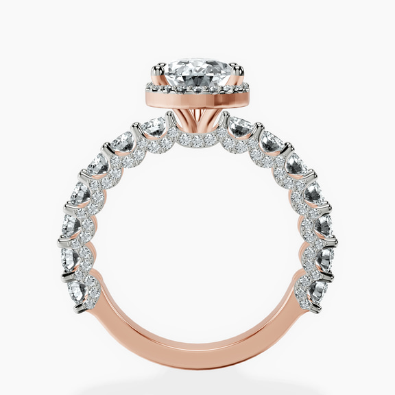 10kt Rose Gold Enchanté Side Stones Halo Lab Diamond Ring side right image one