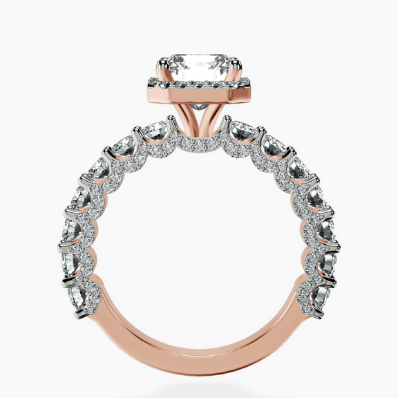 10kt Rose Gold Enchanté Side Stones Halo Lab Diamond Ring side right image one