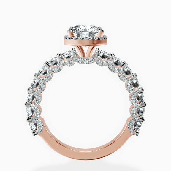 10kt Rose Gold Enchanté Side Stones Halo Lab Diamond Ring side right image one