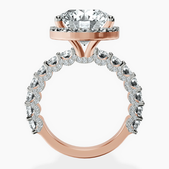 14kt Rose Gold Enchanté Side Stones Halo Lab Diamond Ring side right image one