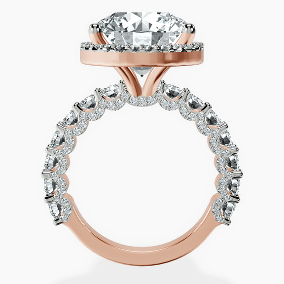 14kt Rose Gold Enchanté Side Stones Halo Lab Diamond Ring side right image one