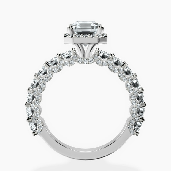 Platinum Enchanté Side Stones Halo Lab Diamond Ring side right image one