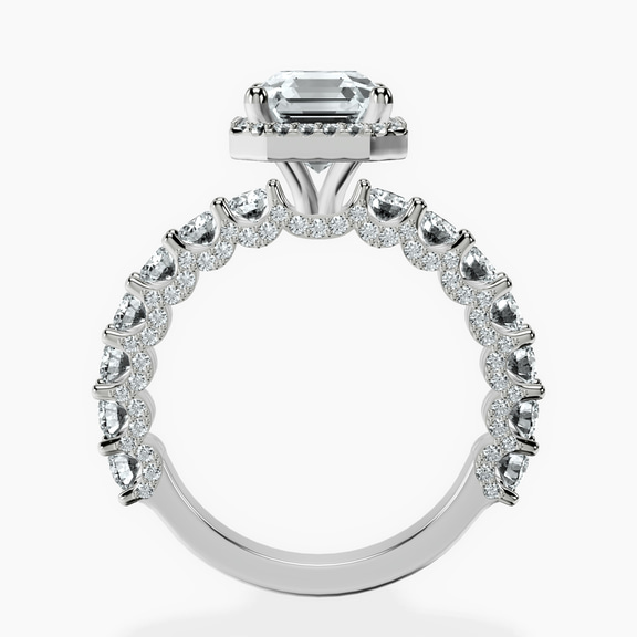 Platinum Enchanté Side Stones Halo Lab Diamond Ring side right image one