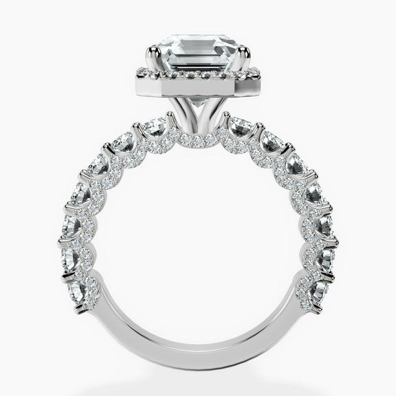 Platinum Enchanté Side Stones Halo Lab Diamond Ring side right image one