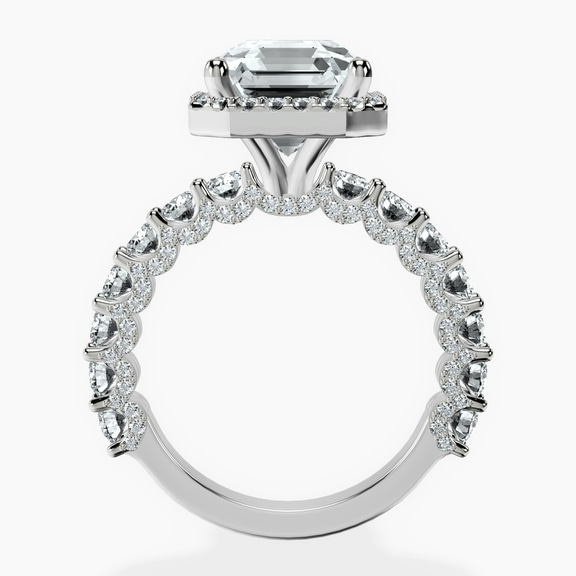 18kt White Gold Enchanté Side Stones Halo Lab Diamond Ring side right image one