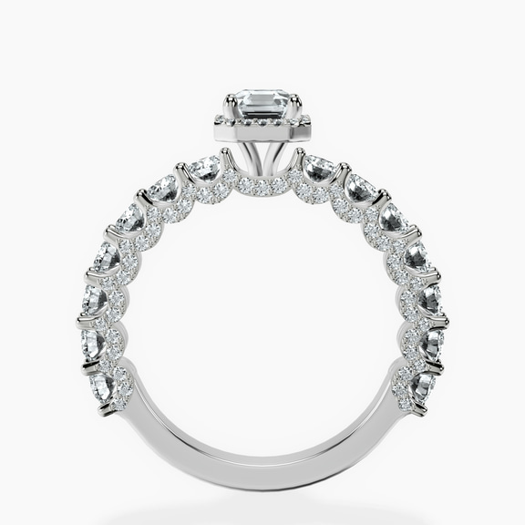 Platinum Enchanté Side Stones Halo Lab Diamond Ring side right image one