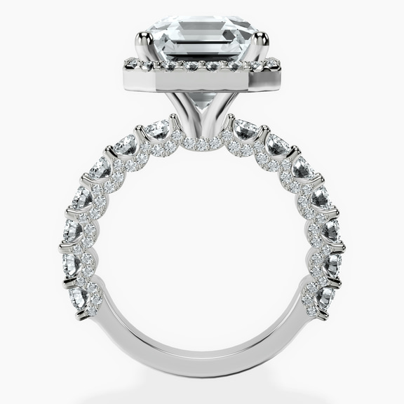 Platinum Enchanté Side Stones Halo Lab Diamond Ring side right image one