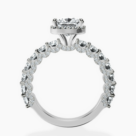 Platinum Enchanté Side Stones Halo Lab Diamond Ring side right image one