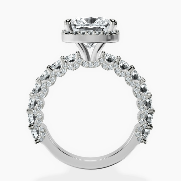 Platinum Enchanté Side Stones Halo Lab Diamond Ring side right image one