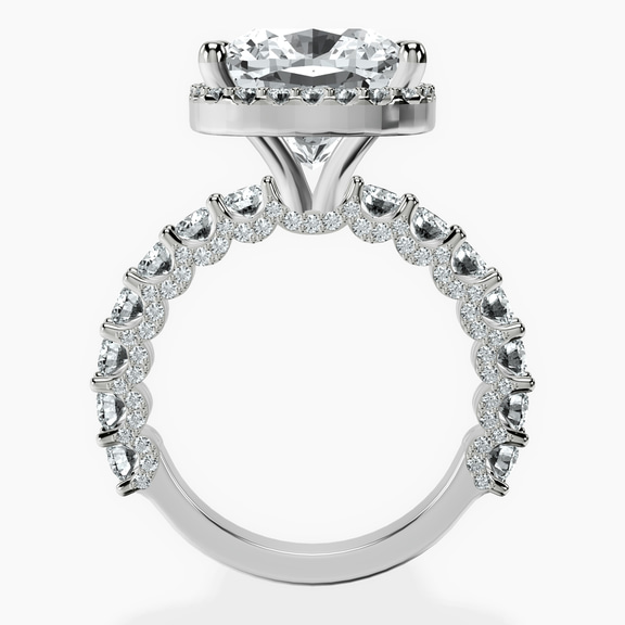 10kt White Gold Enchanté Side Stones Halo Lab Diamond Ring side right image one
