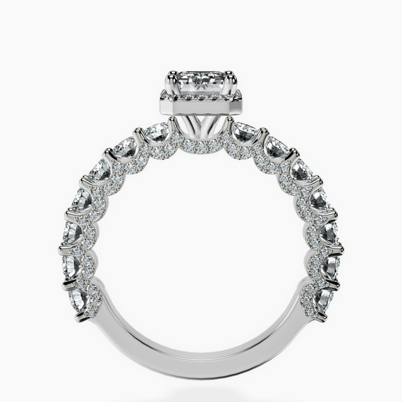 Platinum Enchanté Side Stones Halo Lab Diamond Ring side right image one
